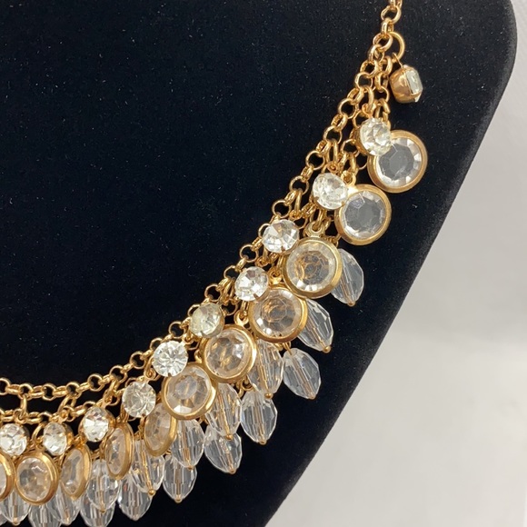 VINTAGE Multi-Layer Crystal Statement Necklace - Picture 4 of 6